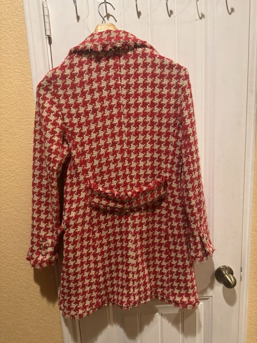 ZARA Houndstooth Textured Tweed Double Breasted Bloggers - Emily in Paris Size M - Picture 6 of 10